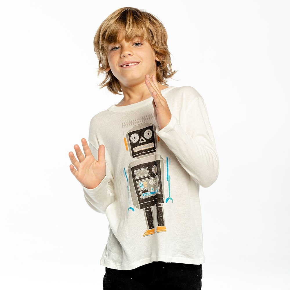 Chaser- Vintage Robot Boys Long Sleeve Tee